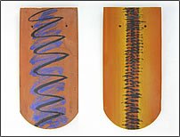 Silikat Kreiden auf Terracotta z.B. Dachziegel