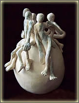 Silikat Kreiden auf Terracotta, Gisela Osenberg